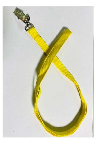 Generic Polyester lanyard with metal carabiner, pack of 20pcs YELLOW