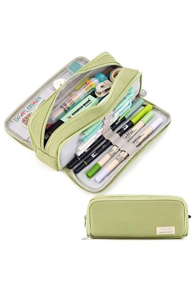 Generic Large Capacity Pencil Case 3 Compartment Pouch Pen Bag for School Tee...