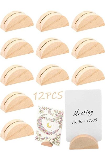 Generic 12Pcs Wooden Table Number Holders, Semicircular Design Place Card Hol...