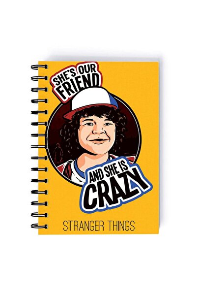 Generic Our Friend Dustin Printed Spiral A5 Notebook Black/Pink/Yellow