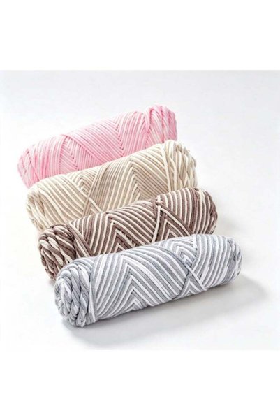 Generic 8-Ply Gradient Milk Cotton Yarn, 4 Pack Total 400g Soft Acrylic Blend...