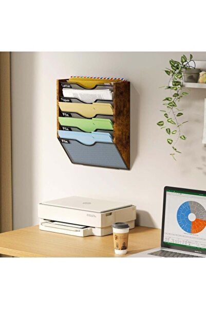 Generic Wall-Mouted File Organizer with Nametag Label, Stationery Holder, Cab...