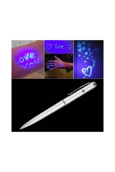 Generic Creative LED UV Light Ballpoint Pen Multicolour