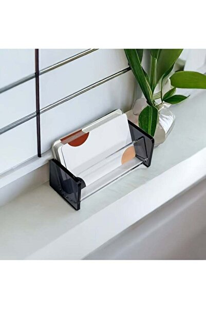 Generic 1pc Clear Acrylic Modern Business Card Holder Stand for Desk, Holds 3...