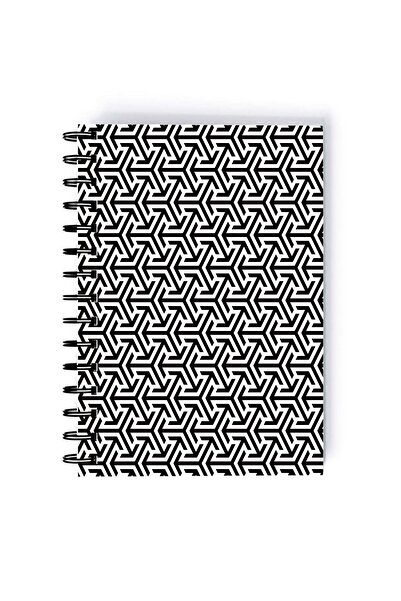 Generic Arabic Pattern Printed Spiral A5 Notebook Blue/White