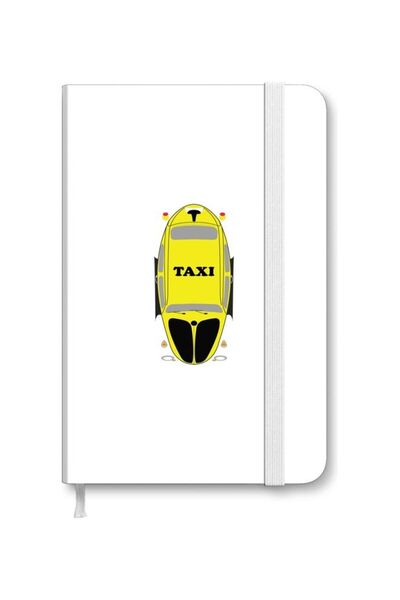 Generic Designer A5 Thick Hardcover Notebook - Taxi White/Yellow