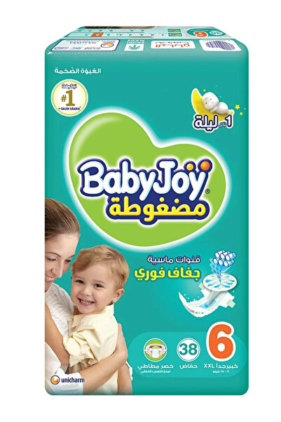 BabyJoy فوطة ماسية مضغوطة، مقاس 6، جونيور إكس إكس إل، 16+ كجم، عبوة كبيرة، 38...