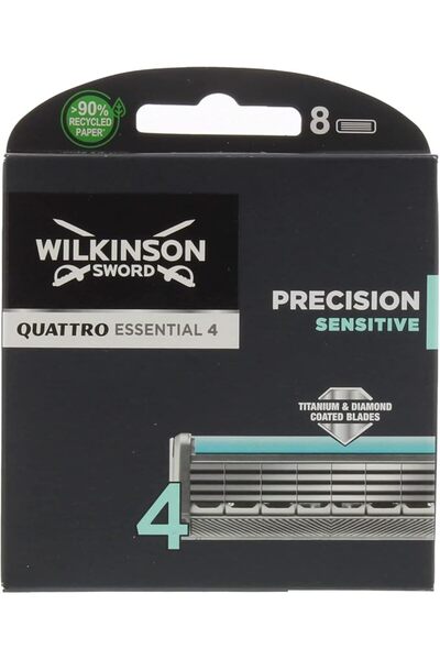 Wilkinson Sword شفرات حلاقة كواترو تيتانيوم للبشرة الحساسة - عبوة تحتوي على 8...