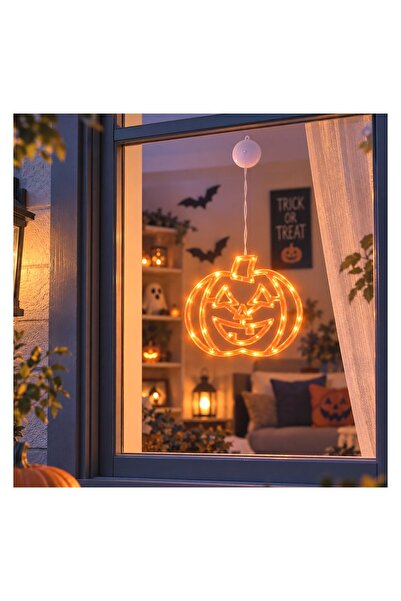 OEM Dovleac Suspendabil de Halloween cu 16 LED-uri Portocalii - 20x18 cm – or...
