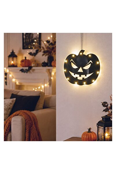 OEM Dovleac Metalic Suspendabil de Halloween cu LED 22x20 cm – ornament suspe...