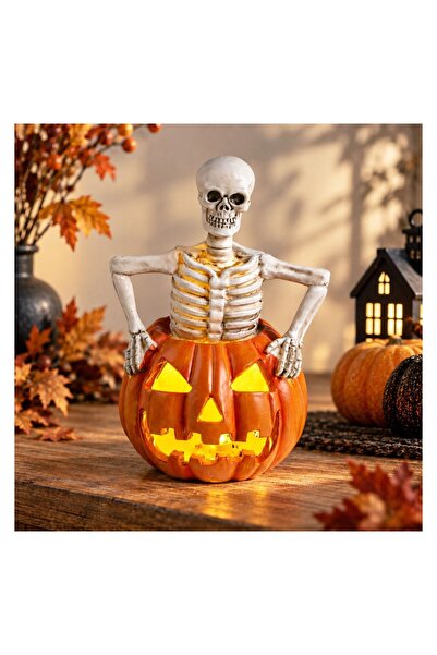 OEM Decorațiune de Halloween Schelet in Dovleac cu Lumina LED – decor luminos...