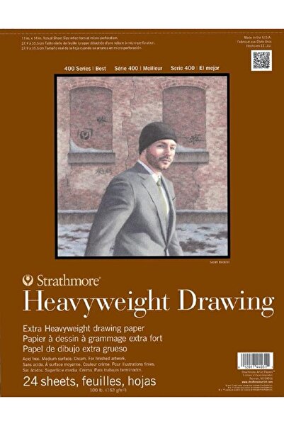 Strathmore Pro-Art Medium Drawing Spiral Paper Pad 8 x 10-inch, 24 Sheets