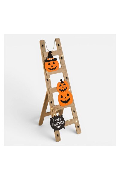 OEM Decorațiune de Halloween Scara din Lemn cu Dovleci Păianjeni cu LED "Happ...
