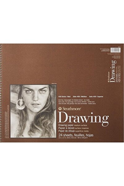 Strathmore دفتر ورق حلزوني للرسم من برو-آرت، مقاس 8 × 10 بوصة، 24 ورقة
