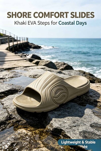 Khatwat Rijal Rugged Outdoor Slides featuring Curved Relief Pattern