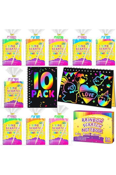 GENERAL Party Favors for Kids 4-8-12: 10 Pack Scratch Paper Art, Party Favors...