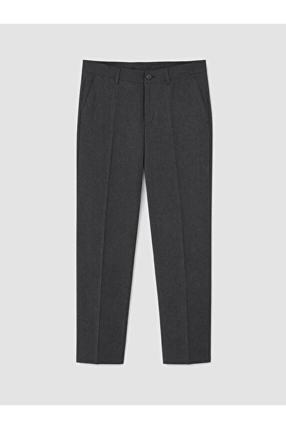 LC Waikiki Lcw Business Anthracite Slim Fit Pleated Men's Trousers with Nevav...
