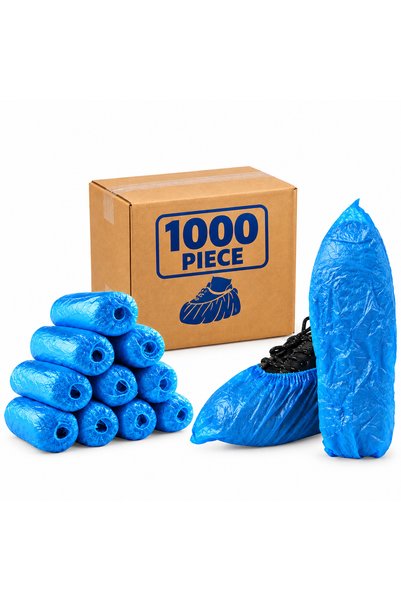 mazko Disposable Shoe Covers 1000 Pack (500 Pairs) – Waterproof Non-Slip Shoe...