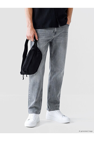 LC Waikiki Nevavm Farkıyla Lcw Jeans Gray Denim Straight & Straight Regular W...