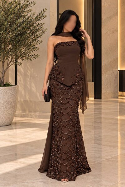 GORI FASHION فستان سهرة تب مزين بترتر الفاخر