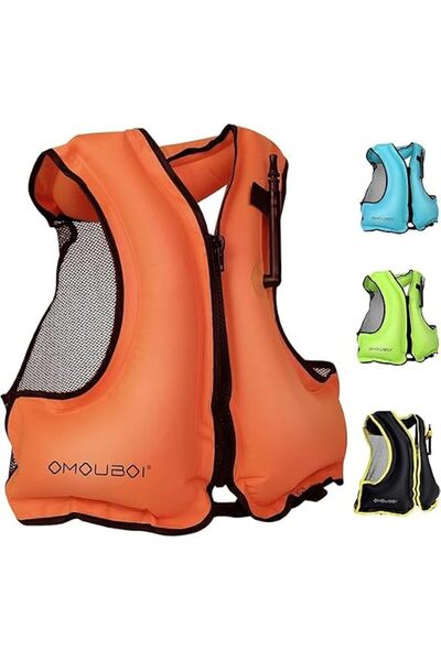 FORWEWAY Inflatable Jacket Swimming Vest Kayak Fishing Snorkelling Buoyancy J...
