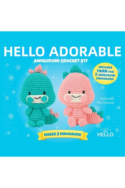 Hello Craft Amigurumi Kit, Mini Knitting Set Dinosaur