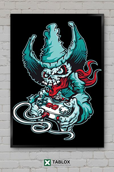 tablomaxtbx Gamer Cowboy Zombie Cowboy Zombie Player Art Frame View Tablou de...