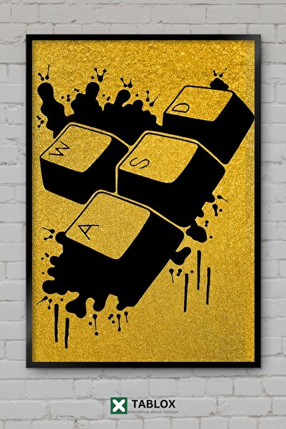 tablomaxtbx Gamer Button Button Player Gaming Art Poster Frame View Decorativ...
