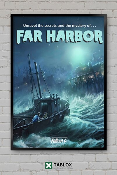 tablomaxtbx Αφίσα επιστημονικής φαντασίας Far Harbor Fallout για βιντεοπαιχνί...