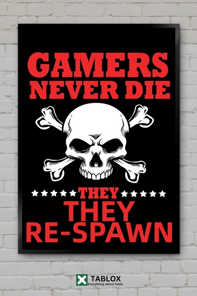 tablomaxtbx Gamers Oyuncularii nu mor niciodată Respawn Tablou decorativ MDF ...