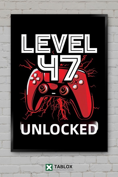 tablomaxtbx Gamer Nivel 47 Cadou pentru jucători de ziua de naștere Decor de ...