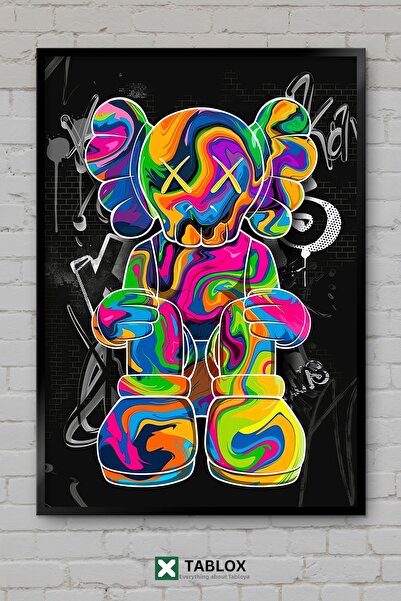 tablomaxtbx Αστεία αφίσα τέχνης Kaws, διακοσμητικό τοίχου με κορνίζα, διακοσμ...