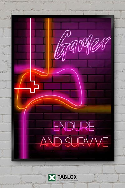 tablomaxtbx Gamer Stay Strong and Survive Motivație Artă Decor de perete Tabl...