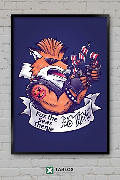 tablomaxtbx Tilki Denizler Tema Fox The Seas Artă decorativă de perete Aspect...
