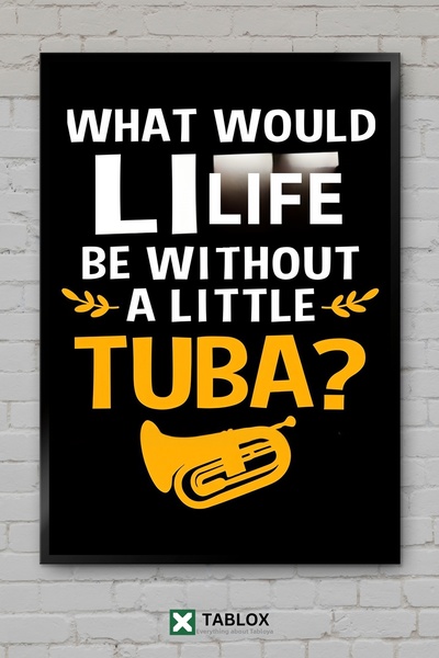 tablomaxtbx Funny Tuba Player Music Art Poster Wall Decor Frame Look Decorati...
