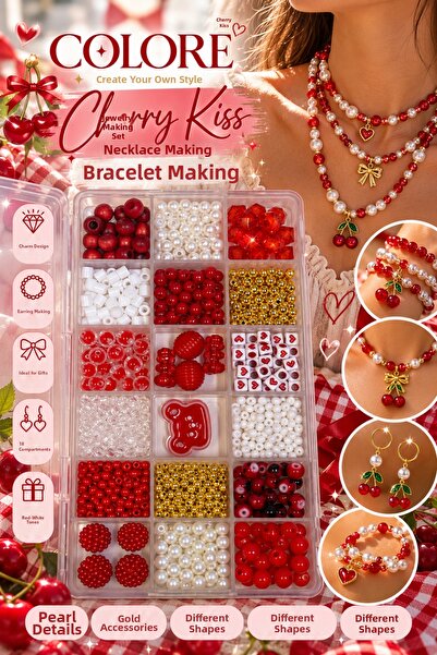 By MO Accessories ❤️   By Mo Coloré Collection Cherry Kiss – Red White Pearl ...