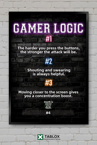 tablomaxtbx Gamer Logic Gamer Logic Gaming Espri Poster cu aspect de cadru Ta...