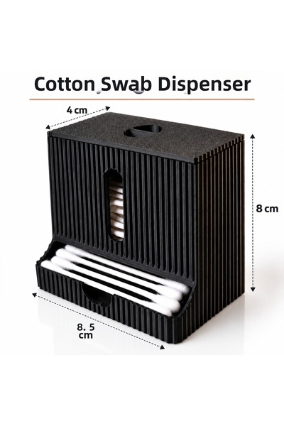 PİYATECH Modern Design Cotton Swab Dispenser with Lid Bathroom Makeup Cotton ...