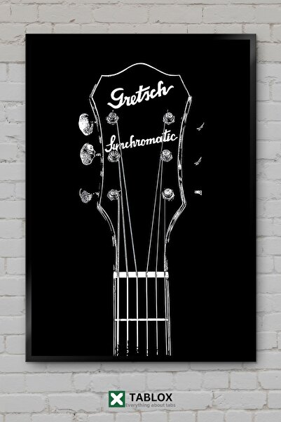 tablomaxtbx Декоративна MDF картина с винтидж вид на рамка за китара Gretsch ...