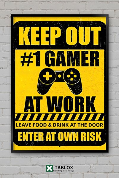 tablomaxtbx Aici este Gamer Approach Keep Out Gamer Art Decor de perete Aspec...