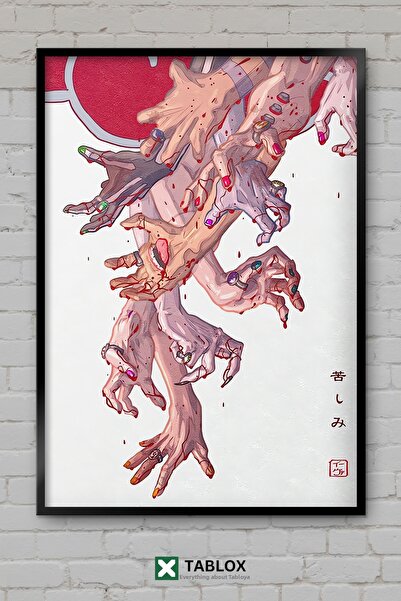 tablomaxtbx Poster Hands Of Akatsuki Naruto Anime Manga, tablou decorativ înr...