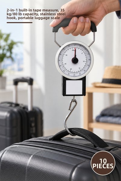 Yenilig 10 Pieces Handheld Scales – 2-in-1 Built-In Tape Measure, 35 Kg/80 lb...