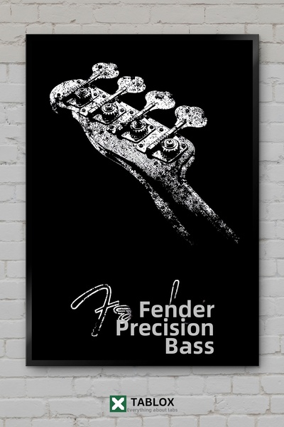 tablomaxtbx Poster rock cu chitară Fender Precision Bass, instrument muzical,...