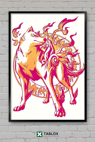 tablomaxtbx Artă cu animale sălbatice, lup de foc, decor de perete, tablou de...