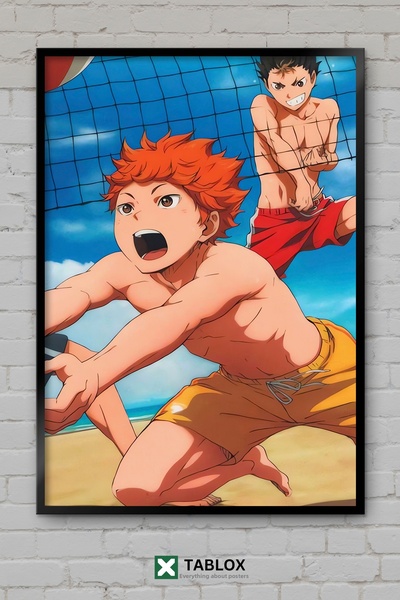 tablomaxtbx Haikyuu Volleyball Anime Manga Sports Ιαπωνική αφίσα με διακοσμητ...