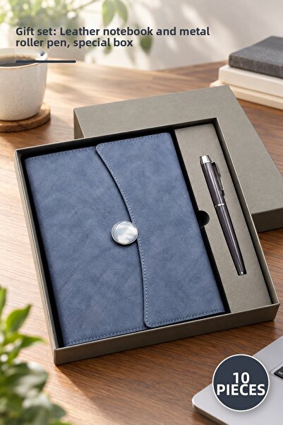 Yenilig 10 Piece Promotional Notebook Pen Set – Special Boxed Thermo Leather ...