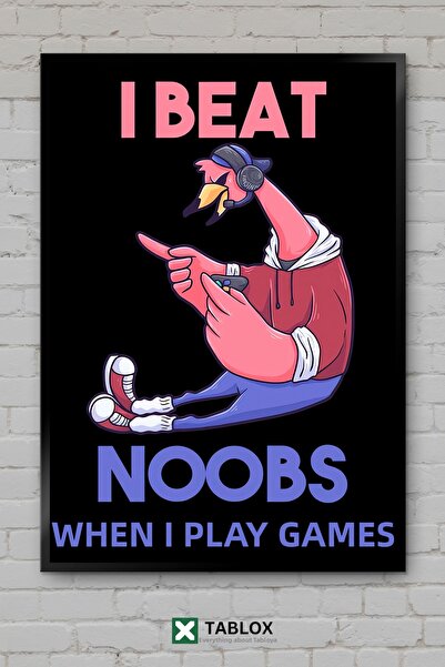 tablomaxtbx Gamer Acemi Flamingo Funny Noob Funny Art Decor de perete Tablou ...