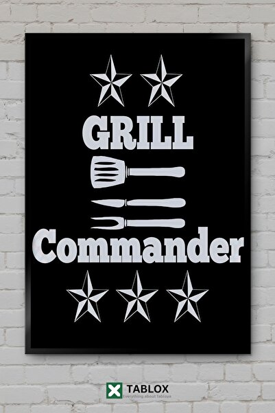 tablomaxtbx Grill Izgara Tată Barbecue Mangal Poster Aspect Ramă Decorativ MD...