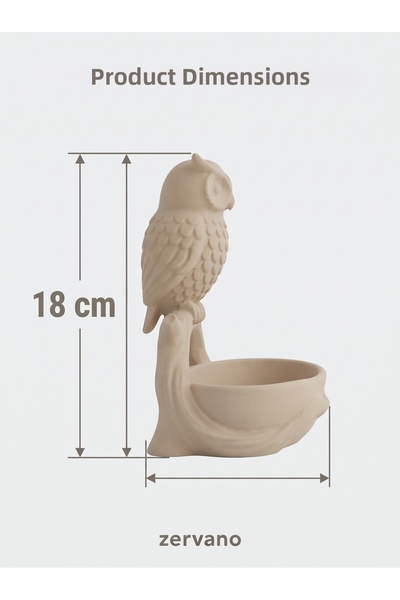 Zervano Decorative Key Holder and Coin Organizer with Owl Figure - Desktop Organizer - 3D Printing