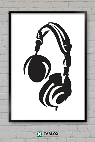 tablomaxtbx Căști cu iluminare LED, Poster muzical, Tablou decorativ din MDF ...